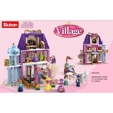 Texas Toy Distribution Girls Dream Village Department Store Building Brick Kit, 526 Piece