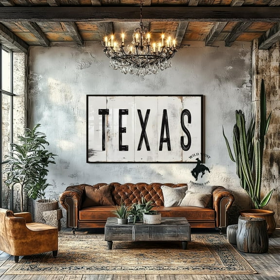 Texas Typography Poster, Vintage Western Wall Art Home Decor #2959, Unframed Poster Size 8x12