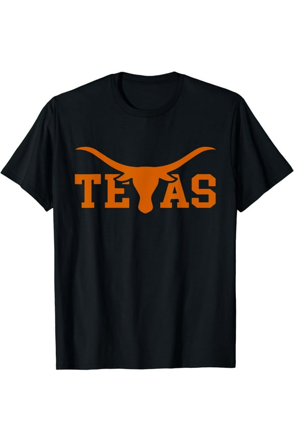Texas USA Longhorn Bull America Font T-Shirt