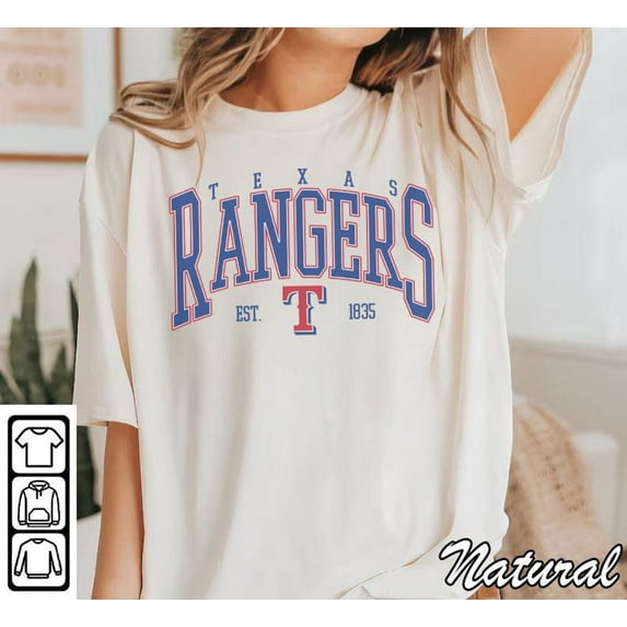 Texas Vintage Baseball T-shirt | Rangers Shirt | Game Day, Natural Color, Size L