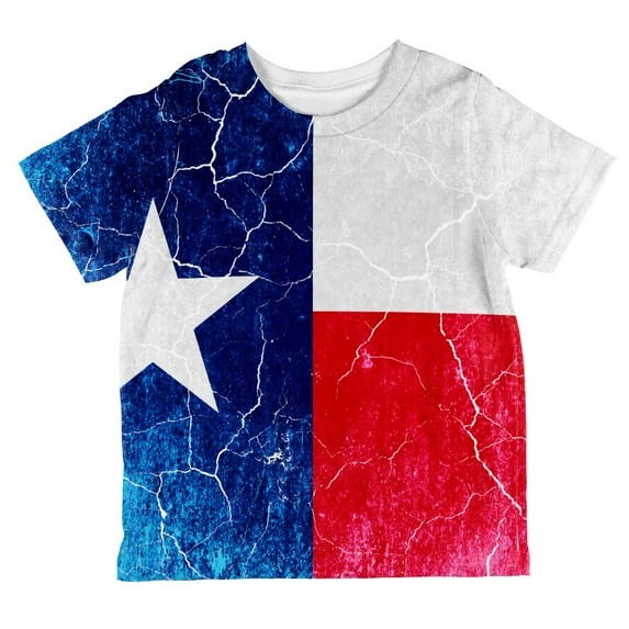 Texas Vintage Distressed State Flag All Over Toddler T Shirt Multi 2T