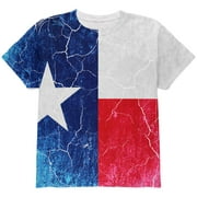 Texas Vintage Distressed State Flag All Over Youth T Shirt Multi YSM
