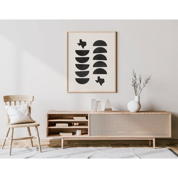 Texas Wall Art Mid Century Modern Texas Print Texan Artwork Wall Decor Minimalist Texas Art Texas Gift