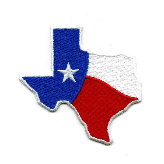Texas Wavy Flag State Iron On Embroidered Patch