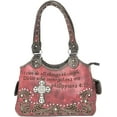 thumbnail image 1 of Texas West Bible Verse Rhinestone Cross Flora Cowgirl Women Handbag in 6 Colors, 1 of 3
