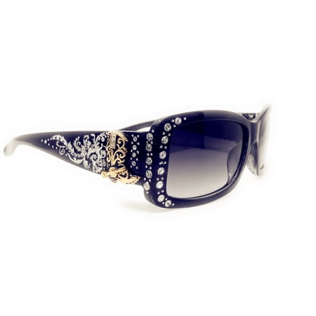 Texas West Cowboy Boot Womens Sunglasses With Rhinestone Accents UV400 PC Lens