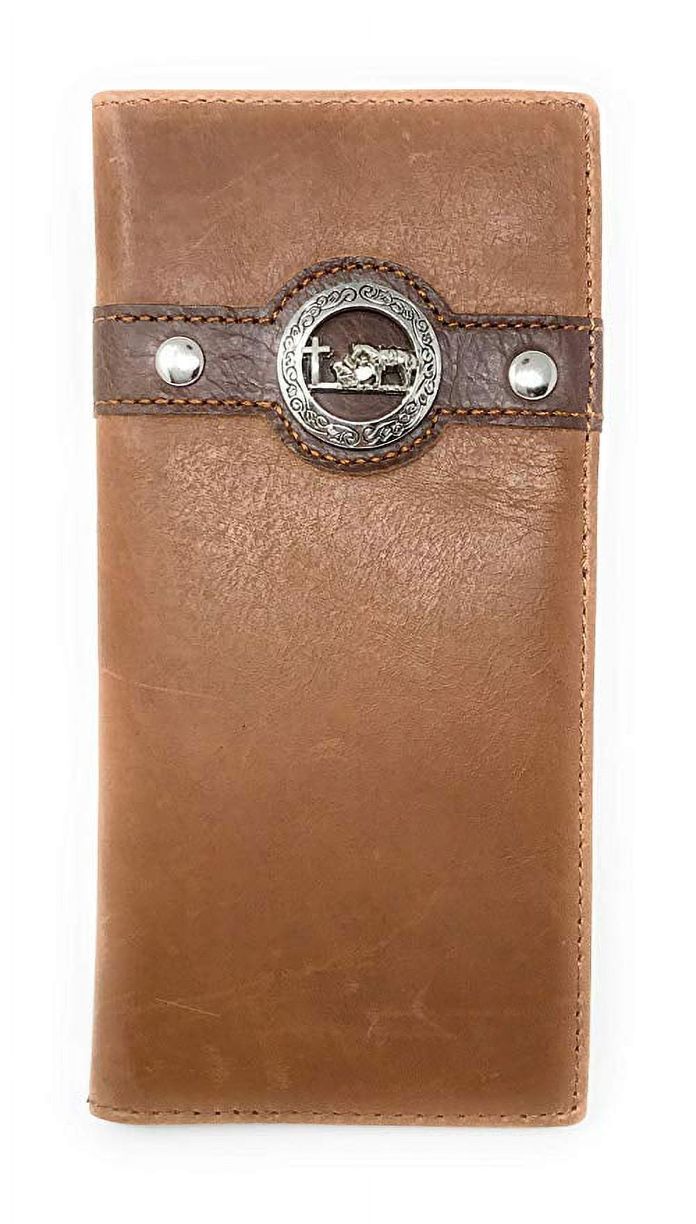Texas West Men's Genuine Leather Praying Cowboy Bifold Wallet - Walmart.com