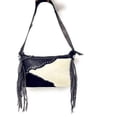 thumbnail image 1 of Texas West Premium Genuine Leather Cowhide Fringe Women's Handbags Purses in Black, 1 of 3