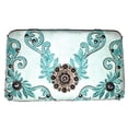 thumbnail image 1 of Texas West Rhinestone Concho Floral Embroidered Leather Clip Womens Wallet In Multi Colors, 1 of 3