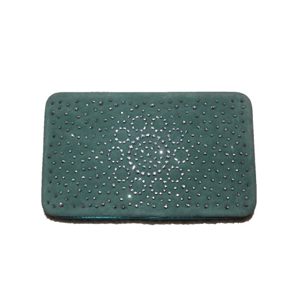 Texas West Rhinestone Women's Clip Wallet With Extra Checkbook In Multi Pattern