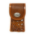 thumbnail image 1 of Texas West Western Cowboy Tooled Floral Leather Horse Concho Belt Loop Cell Phone Holster Case in 4 Colors, 1 of 3