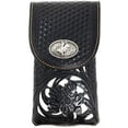 thumbnail image 1 of Texas West Western Cowboy Tooled Floral Leather Rodeo Concho Belt Loop Extra Large Cell Phone Holster Case, 1 of 1