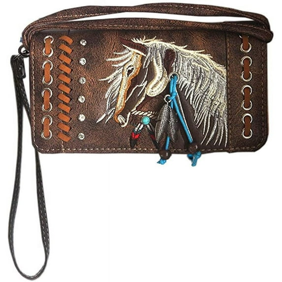 Texas West Western Horse Crossbody Small Pouch Wallet in 6 colors