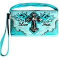 thumbnail image 1 of Texas West Western Rhinestone Laser Cut Cross Crossbody Small Pouch Wallet in 6 colors, 1 of 1