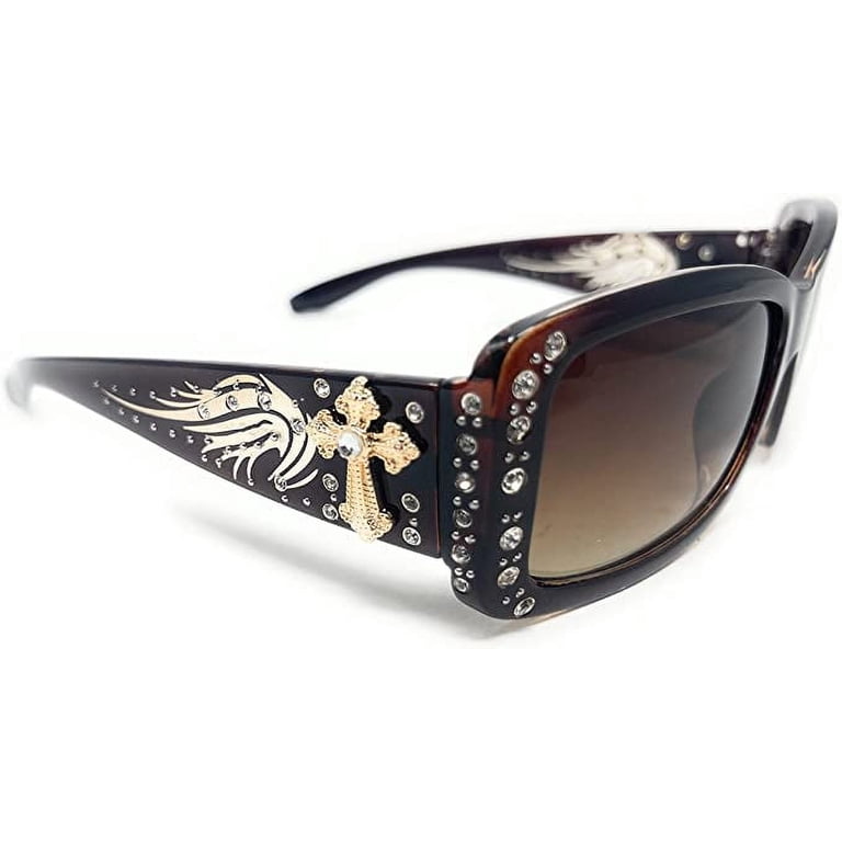 Texas West Womens Sunglasses With Rhinestone Bling UV 400 PC  display picture 1