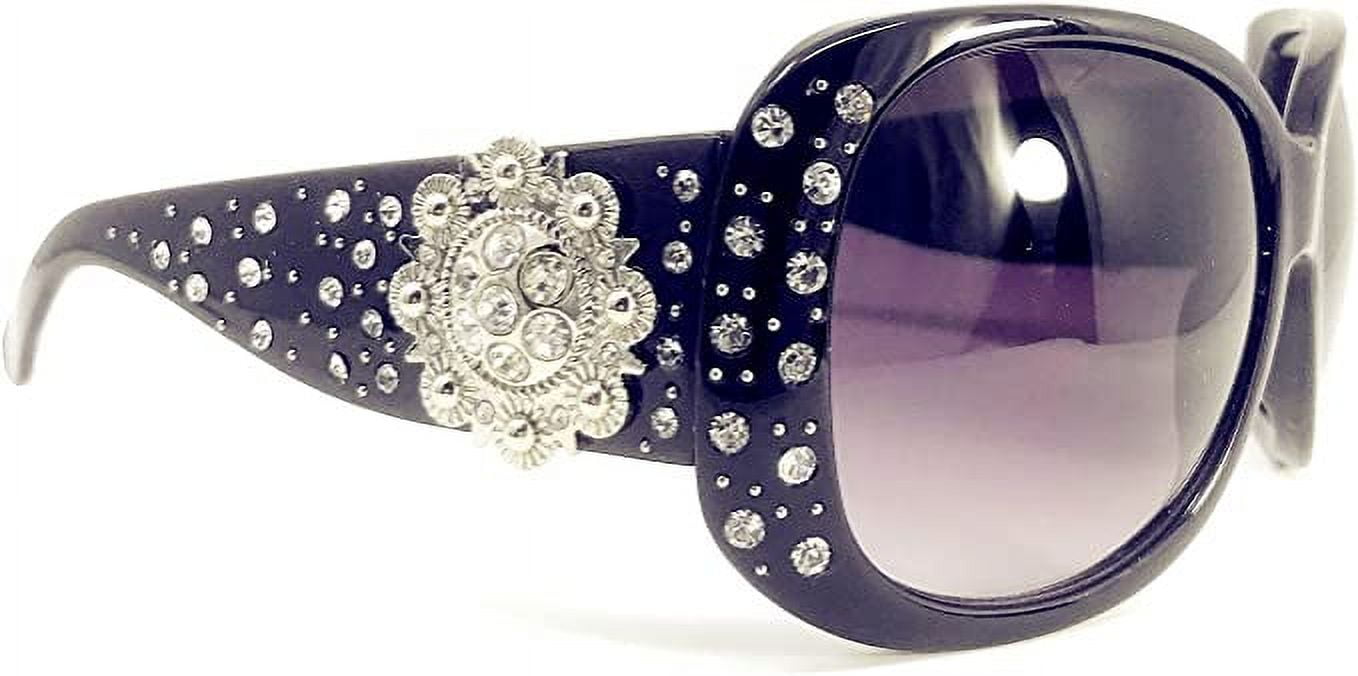 Texas West Womens Sunglasses With Rhinestone Bling UV 400 PC Lens