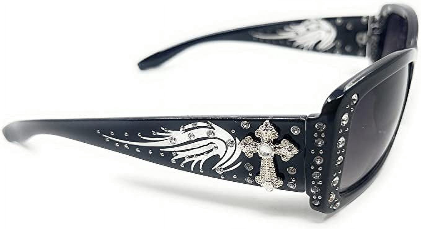 Texas West Womens Sunglasses With Rhinestone Bling UV 400 PC  display picture 3