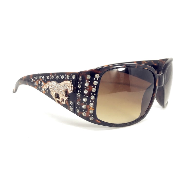 Rhinestone women\'s sunglasses Amazon.com: SA106 Womens Engraving Star Bling Horned Rim  main image 3