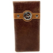 Premium Western Genuine Woven Leather Cow Fur Rodeo Mens Bifold Wallet ...