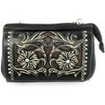 thumbnail image 1 of Texas Western Rhinestone Embroidery Laser Cut Floral Women's Wallet Crossbody Clutch Purse, 1 of 1