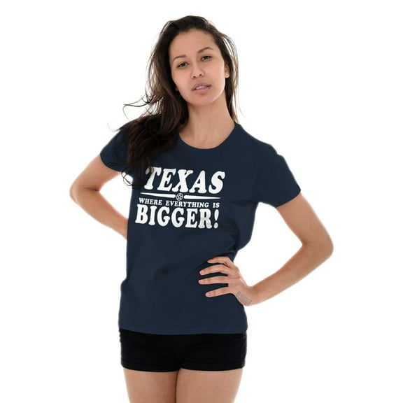 Texas Where Everything's Bigger Funny Womens Fitted Plus Size Graphic Tee Brisco Brands 3X