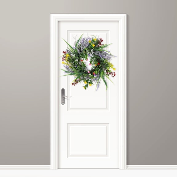 Texas Wildflower Wreath,Colorful Spring Floral Wreath,Vibrant Summer Flower Wreath,Artificial Cottage Wreath with Abundance of Florals and Botanicals for Farmhouse Front Door Decor