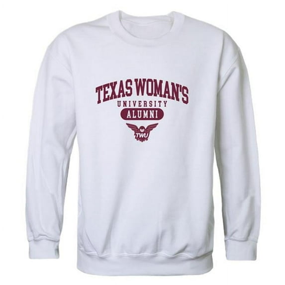 Texas Womans University Pioneers Alumni Fleece Sweatshirt, White - Small