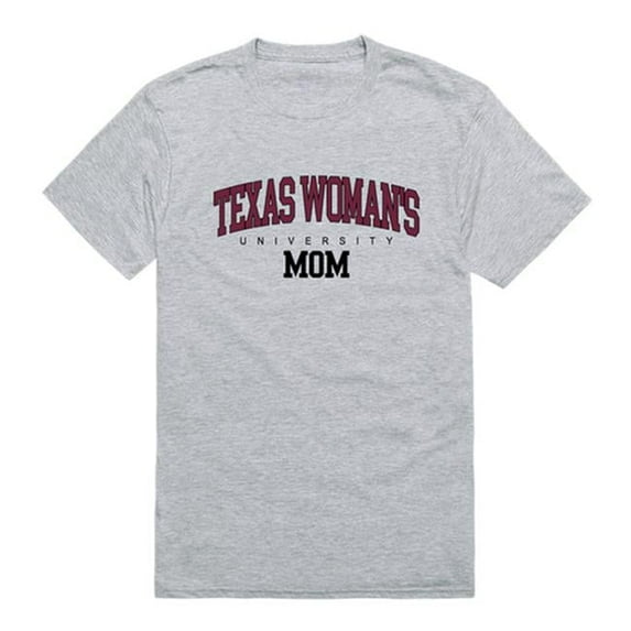 Texas Womans University Pioneers College Mom Short Sleeve T-Shirt, Heather Grey - Large
