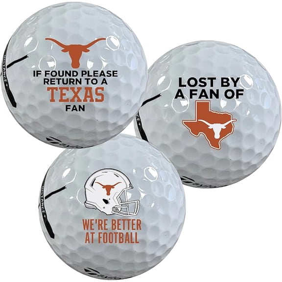 Texas at Austin Longhorns Edition Funny Taylormade Distance+ Golf Balls 12-Pack (Dozen)
