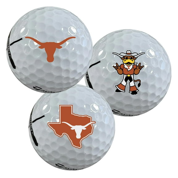 Texas at Austin Longhorns Logo Edition Officially Licensed NCAA Taylormade Distance+ Golf Balls 12-Pack (Dozen)