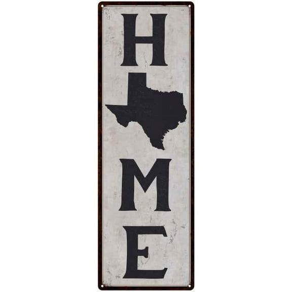 Texas is My Home Vintage Chic Wall Decor 8x24 Metal Sign 108240025042