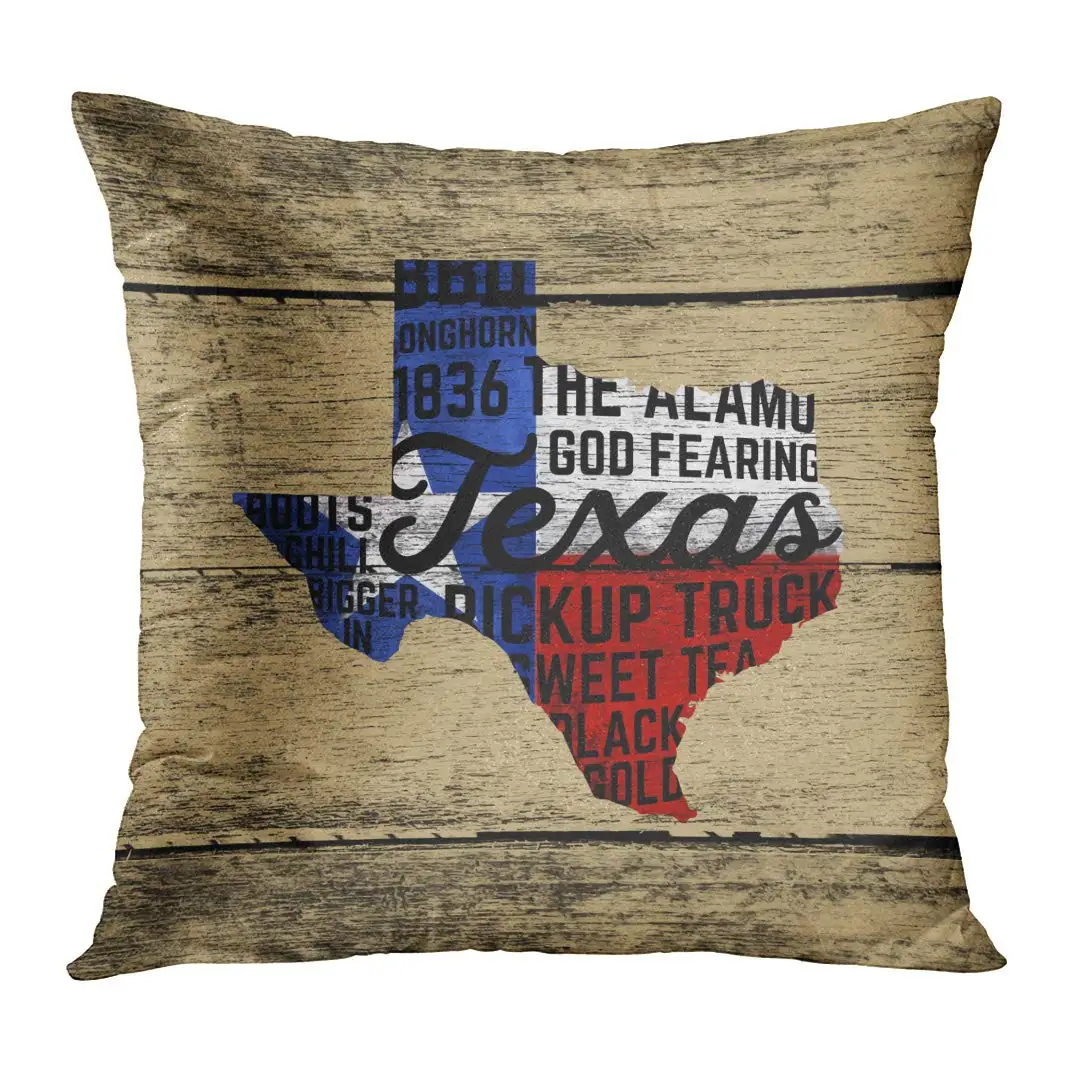 Texas tricolor linen pillowcase sofa cushion cover home decoration can