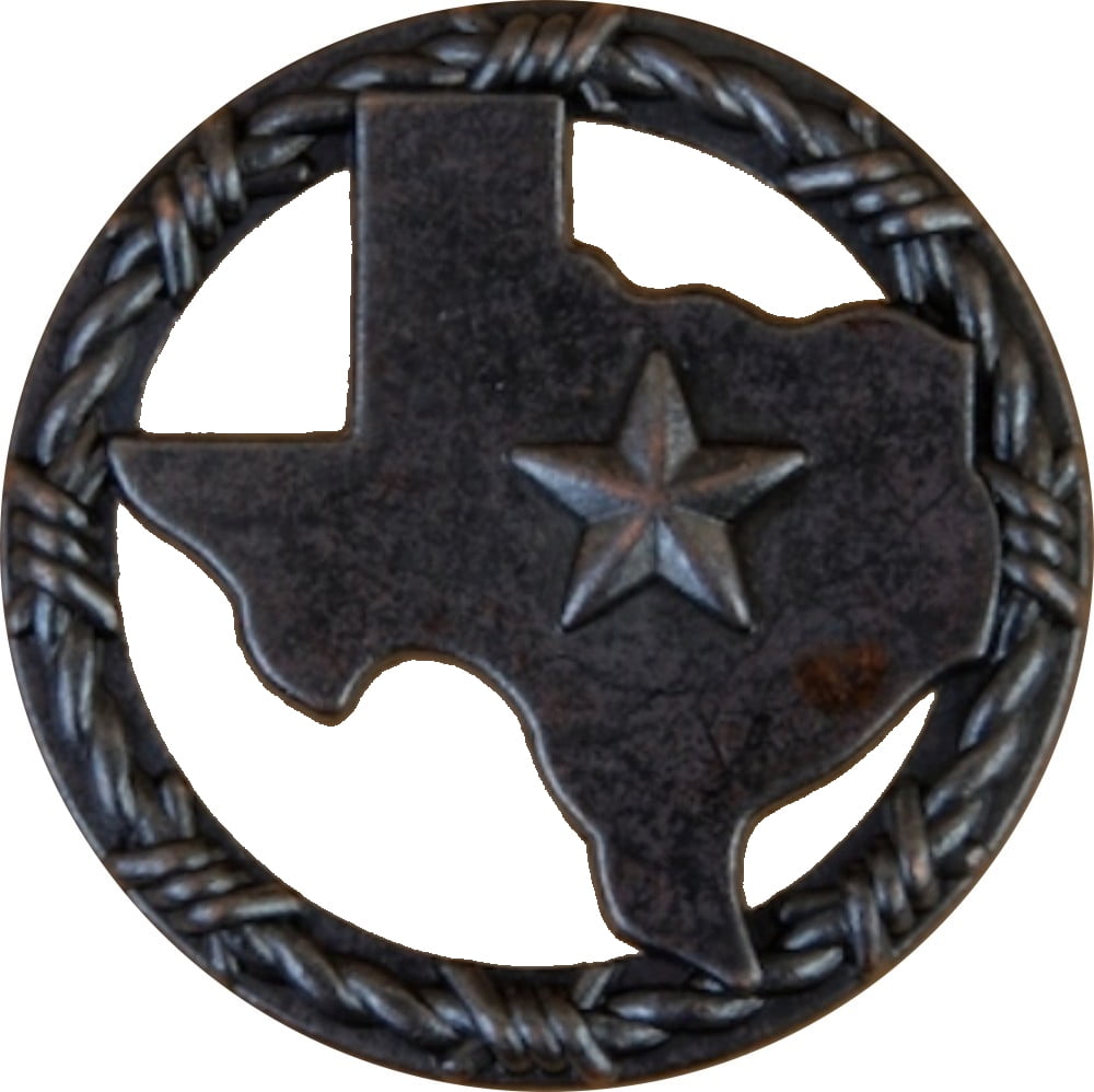 Texas with Barbwire Drawer Cabinet Knob in Oil Rubbed Brass