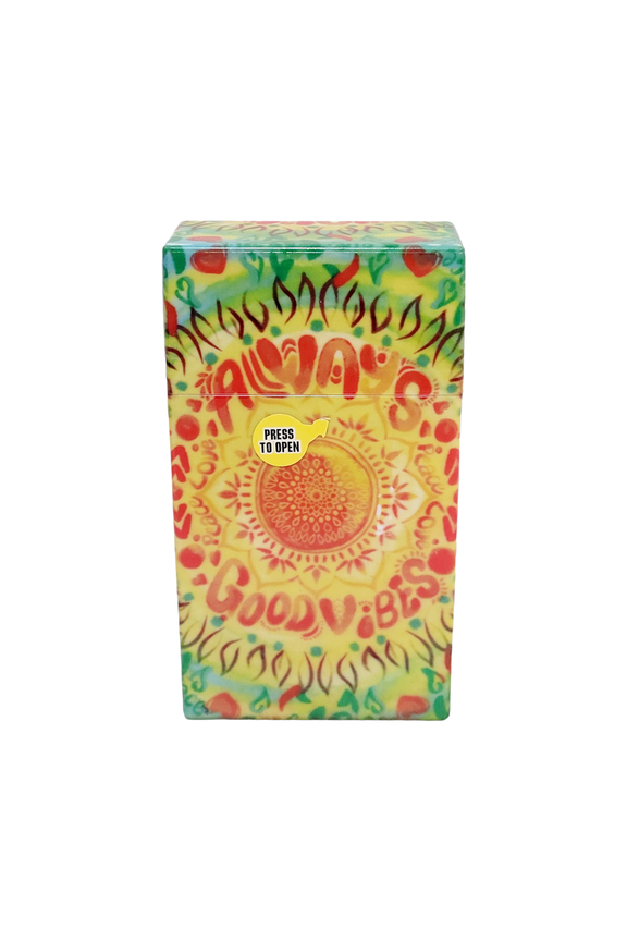 Women's Cigarette Case Plastic Flip Top Lid for 100s - Always Good Vibes