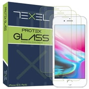 Texel Protex iPhone 7, iPhone 8, iPhone 6 Glass Screen Protector [3-Pack] Tempered Glass Screen Protector
