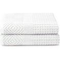 thumbnail image 1 of Texere 100% Organic Cotton Diamond Jacquard 700 GSM Luxury Bath Towel Sets - Ultra Soft and Absorbent Hotel and Spa Quality (Diamond, Bright White, 2 Bath Towels), 1 of 7