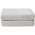 thumbnail image 1 of Texere 100% Organic Cotton Jacquard 650 GSM Premium Bath Towel Sets - Extra Absorbent Quick Dry and Plush (Cable, Light Taupe, 2 Bath Towels), 1 of 7