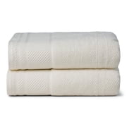 Texere 100% Organic Cotton Rice Weave Bath Towel Sets, Cream (2 Bath Towels)