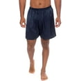 thumbnail image 1 of Texere Men's 100% Silk Boxers; Pure Organic Mulberry Silk Sleep Shorts, Relaxed Fit Underwear (Country Club, Midnight Blue, S), 1 of 4