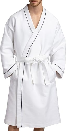 Men Pool Robe Texere Men's Modal Cotton Kimono Luxury Resort Robe with Quilted Design ...