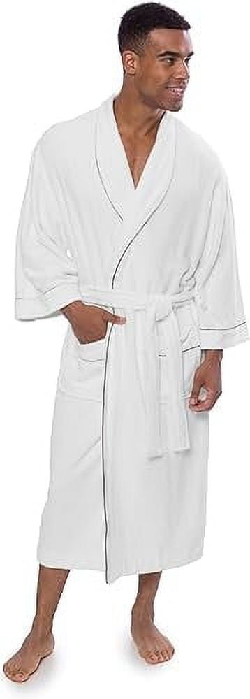 Texere Mens Luxury Terry Cloth Bathrobe (EcoComfort, Black, LXL ...