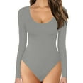 thumbnail image 1 of Texiao Chritsmas Polyester,Spandex Women's Sleepwear, Gray Night Shirts for Women Sleepwear, Womens Crew Neck Long Sleeve Bodysuit Comfortable Against The Skin Tops Sexy Body Suits Women Clothing, 1 of 4