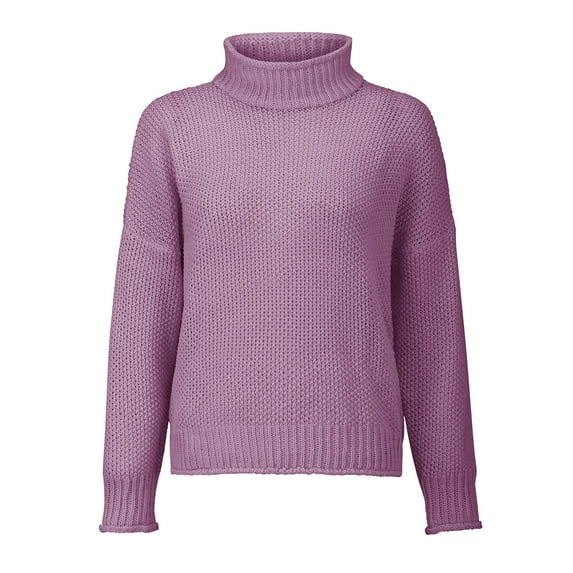 Texiao Comfort Colors Sweatshirt,Women's Thick Thread High Neck Knit Pullover Sweater
