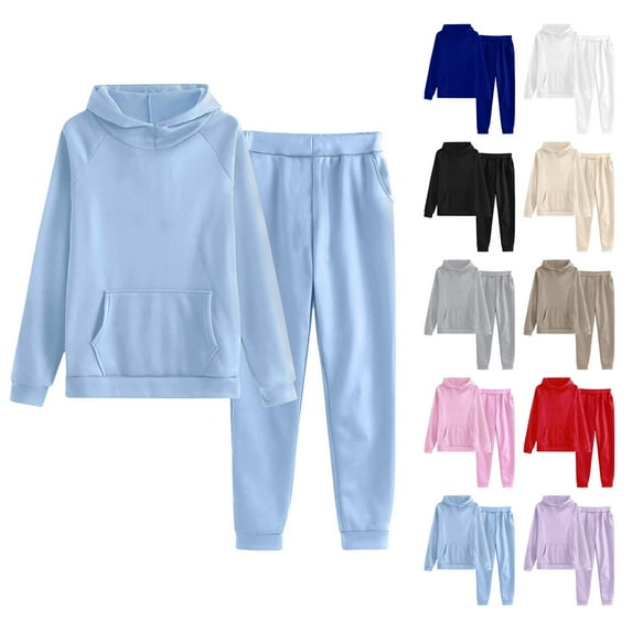 Texiao Comfort Sweatsuits for Women,Women's 2PC Oversized Cargo Sweatpants Hoodie Set With Pockets
