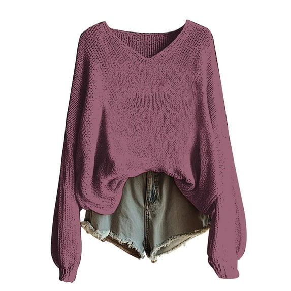 Texiao Cozy Sweaters for Women,Women's Winter Warm Crewneck Long Sleeve Knit Pullover Sweater