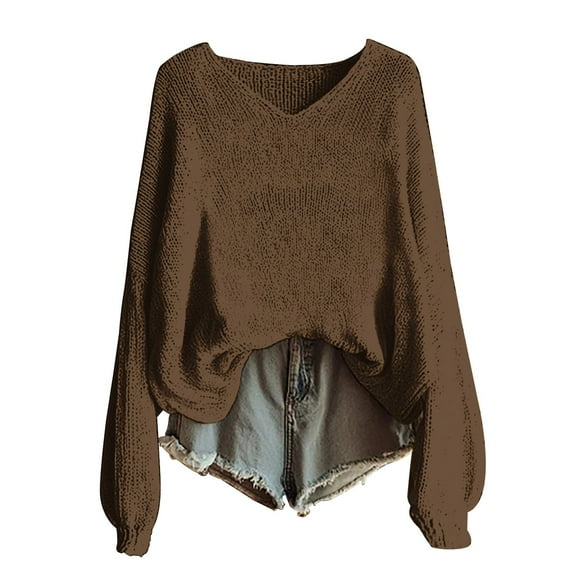 Texiao Fall Sweaters for Women 2025,Women's Winter Warm Crewneck Long Sleeve Knit Pullover Sweater