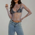 thumbnail image 1 of Texiao Lace Undershirt Lace Long Sleeve Tops for Women Women's Mesh Top Thumb Hole See Through Pullover Blouses, 1 of 4