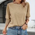 thumbnail image 1 of Texiao Summer New Fashionable Loose Round Neck Cuffs Long Edition Large Size T Shirt for Women, 1 of 6