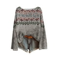 thumbnail image 1 of Texiao Sweaters for Women Trendy,Women's Winter Warm Art Print Crewneck Long Sleeve Knit Sweater, 1 of 4