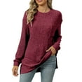 thumbnail image 1 of Texiao Sweaters for Women,Women's 2025 Loose Crew Neck Long Sleeve Basic Knit Pullover, 1 of 9